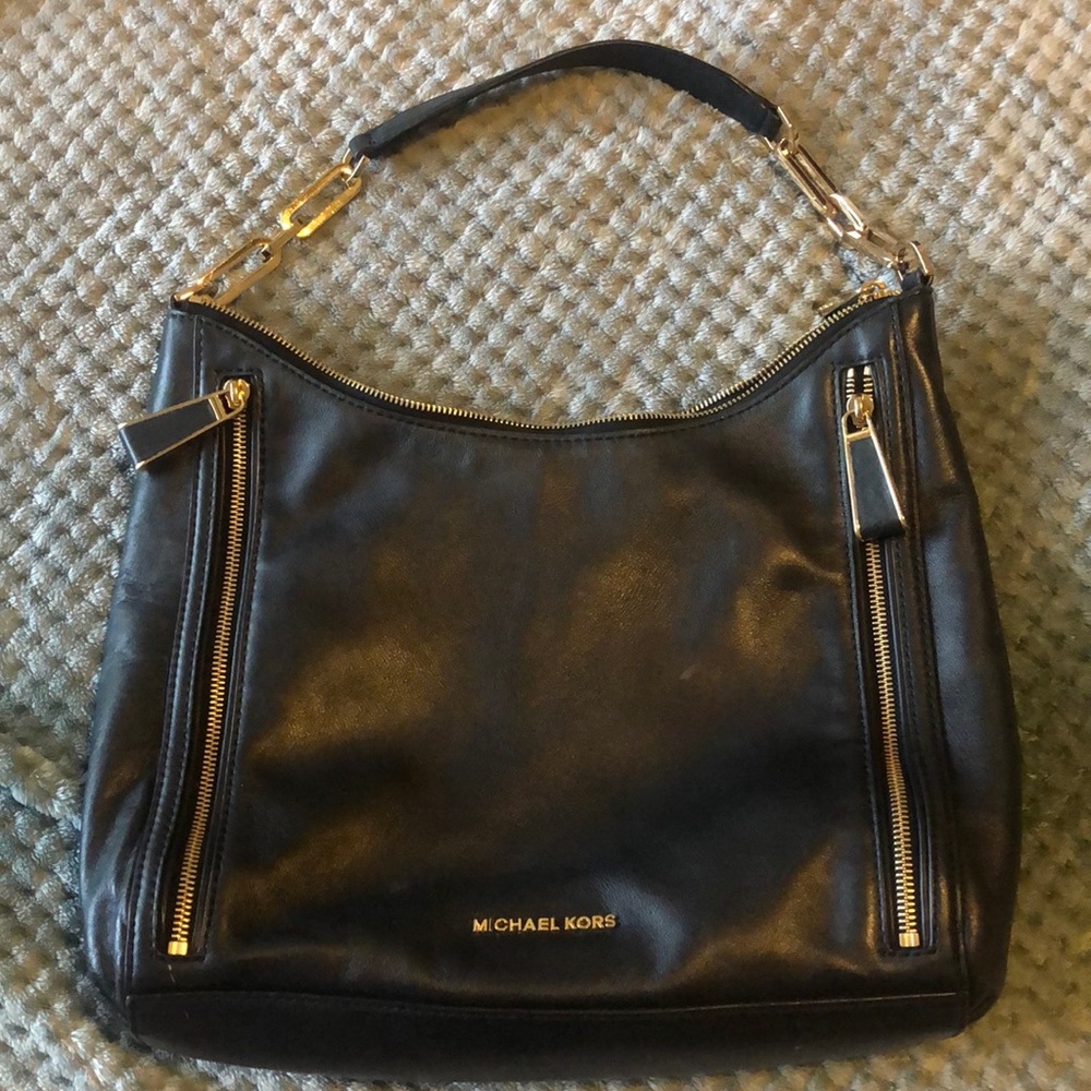 Michael Kors Black leather shoulder bag